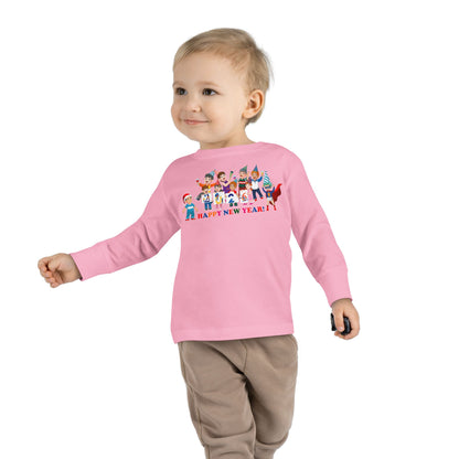Toddler Long Sleeve Tee - Happy new year from super kiddo - [[{"value":"Wonderwear Kid"}]]