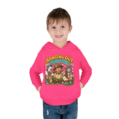 Toddler Hoodie — Retro Friends Hanging Out Together