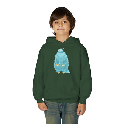 Youth Heavy Blend Hooded Sweatshirt - Blue monster Printify