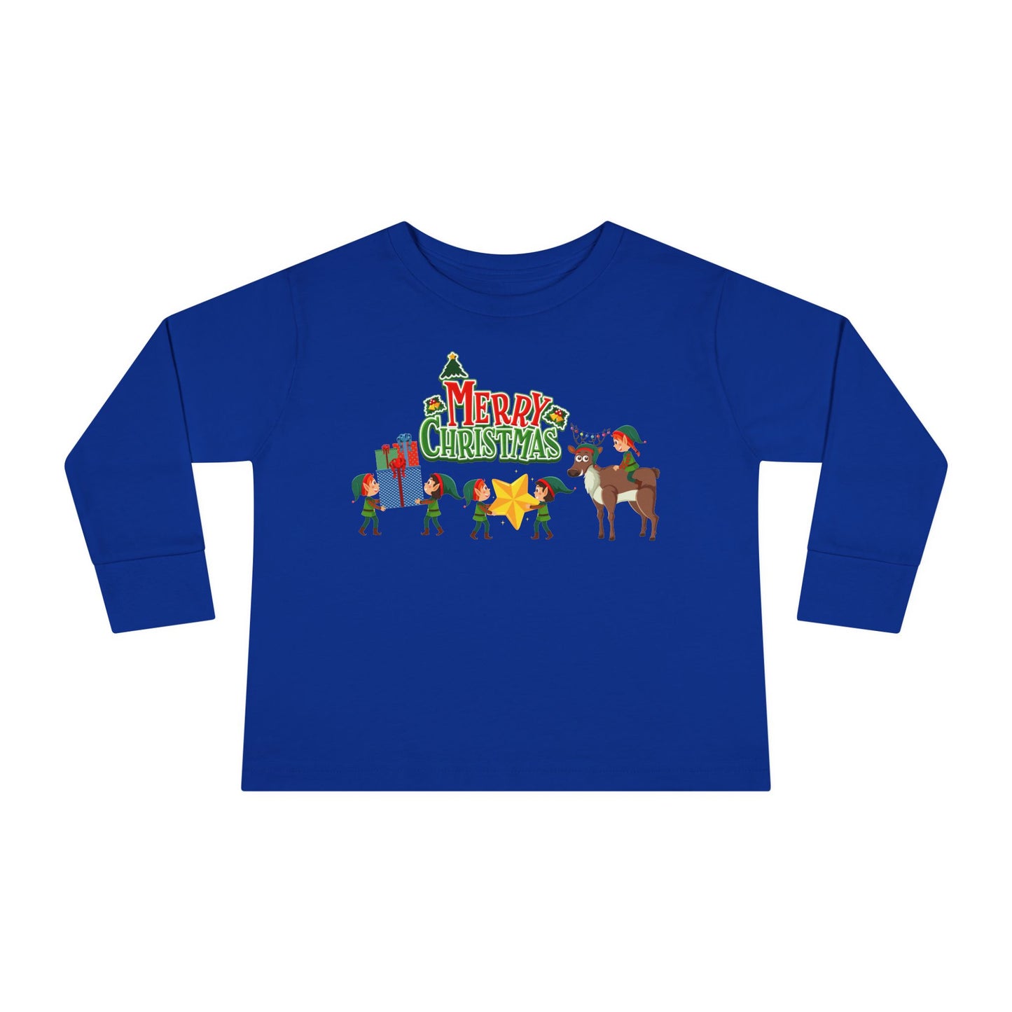 Toddler Long Sleeve Tee - Merry christmas and reindeer - [[{"value":"Wonderwear Kid"}]]