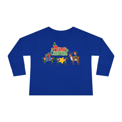 Toddler Long Sleeve Tee - Merry christmas and reindeer - [[{"value":"Wonderwear Kid"}]]