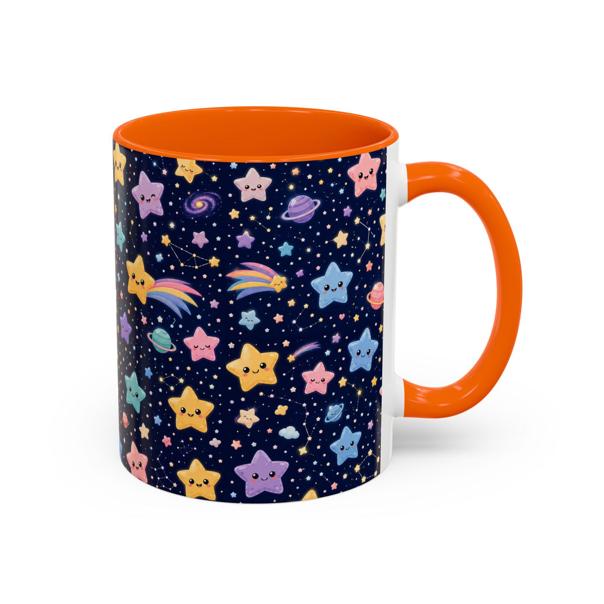 Accent Coffee Mug  (11/15 oz) - Kawaii Pastel Cosmic Night