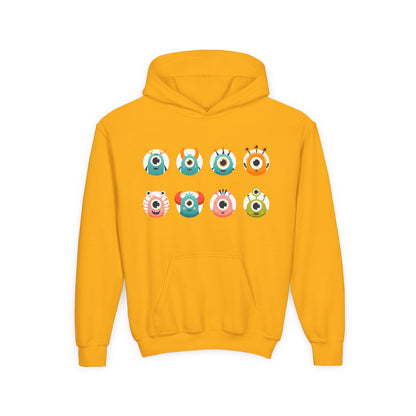 Youth Heavy Blend Hooded Sweatshirt - One eye monsters Printify