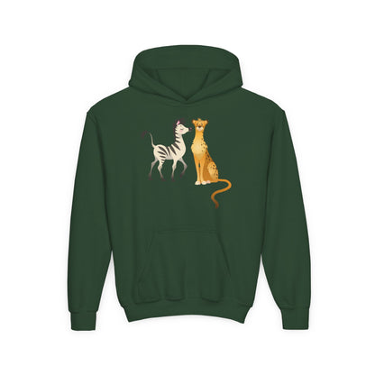 Youth Heavy Blend Hooded Sweatshirt - The Zebra and Tiger Printify