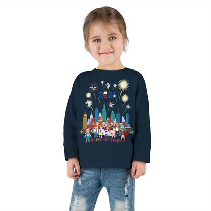 Toddler Long Sleeve Tee - Happy new year with fireworks - [[{"value":"Wonderwear Kid"}]]