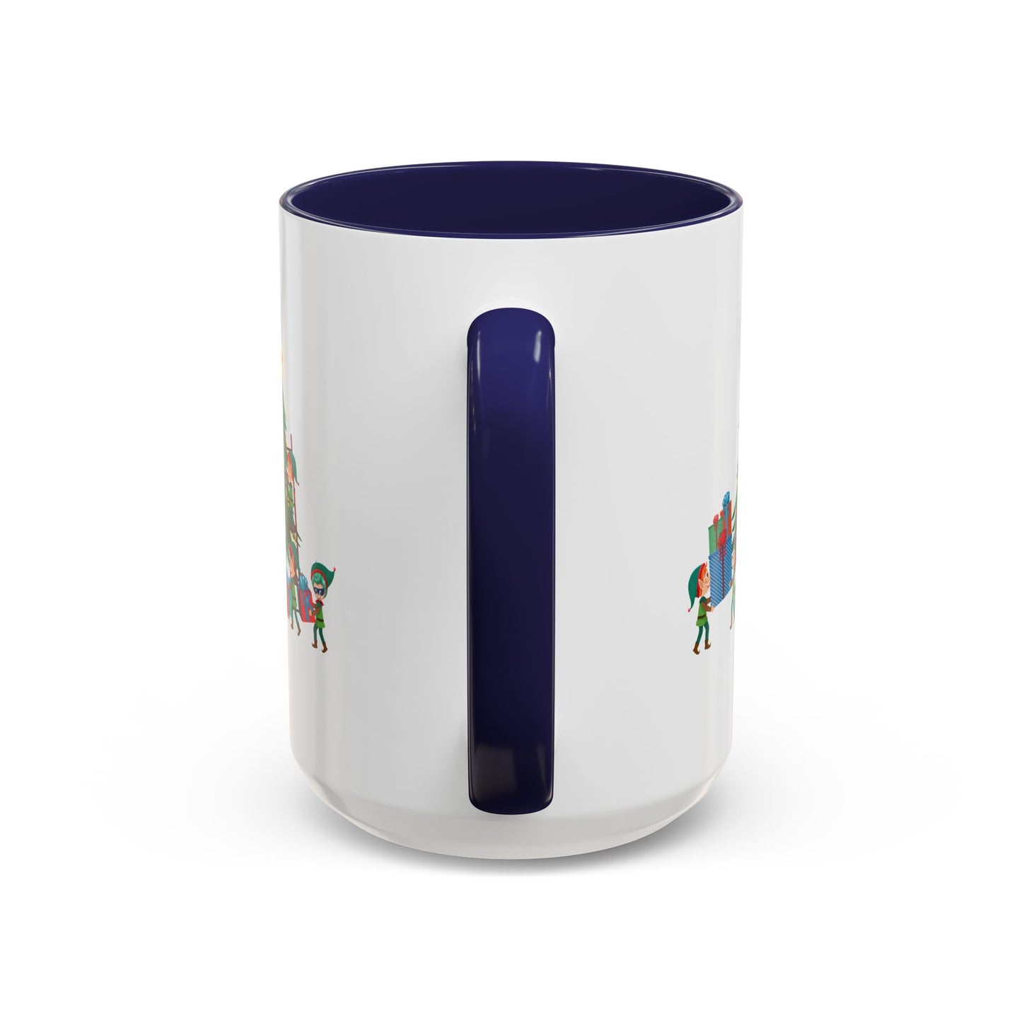 Accent Coffee Mug - Super kiddo putting gifts on christmas tree