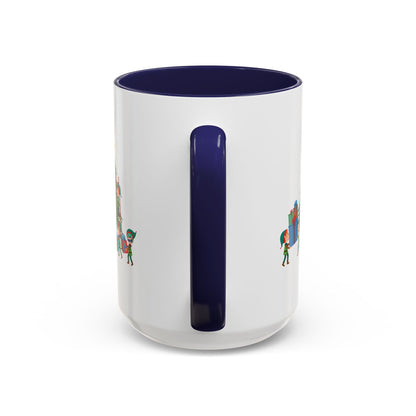 Accent Coffee Mug - Super kiddo putting gifts on christmas tree - [[{"value":"Wonderwear Kid"}]]