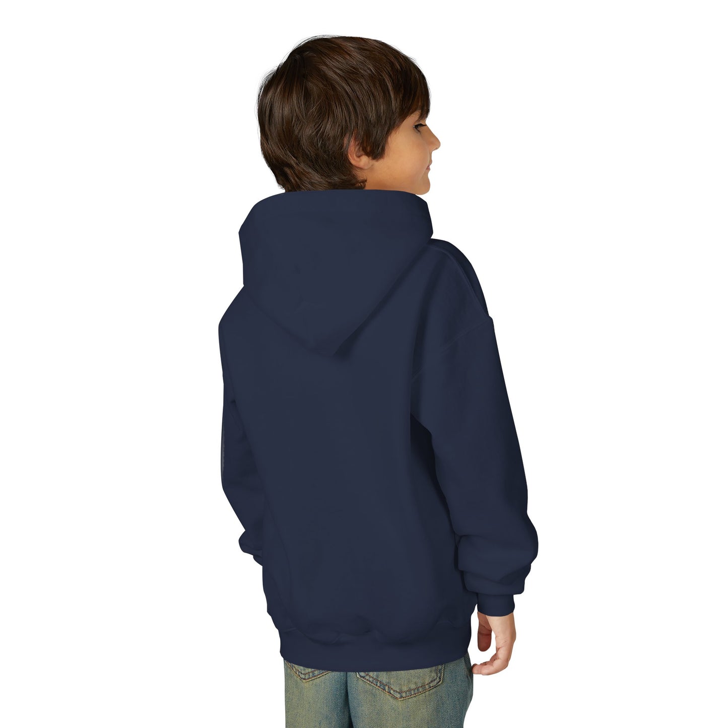 Youth Heavy Blend Hooded Sweatshirt - Christmas with super kiddo pet friends without text