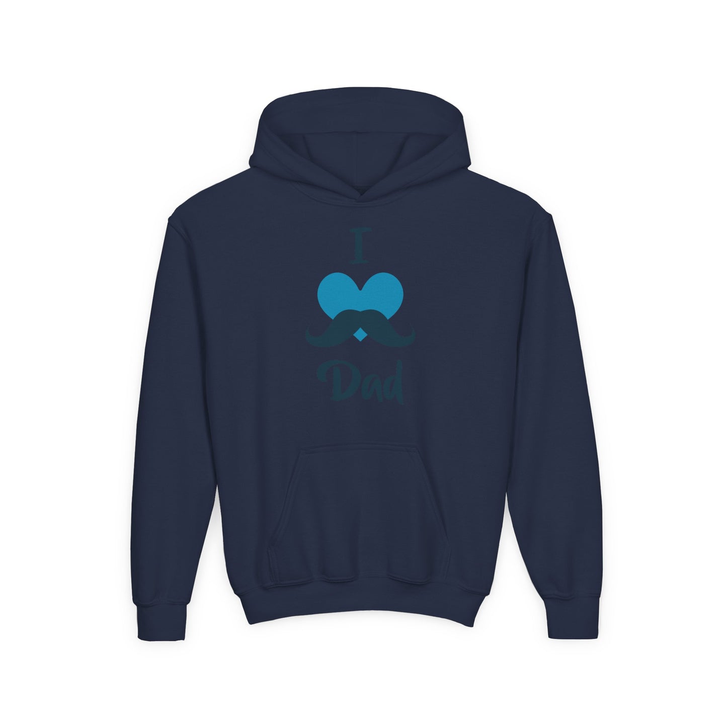 Youth Heavy Blend Hooded Sweatshirt -  I love dad - heart