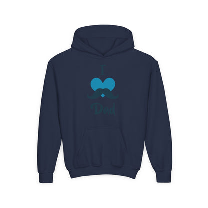 Youth Heavy Blend Hooded Sweatshirt -  I love dad - heart Printify