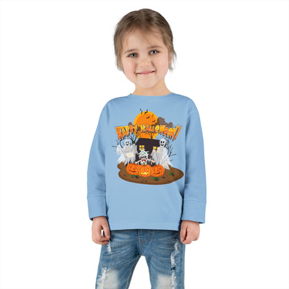 Toddler Long Sleeve Tee - Super kiddo with ghost - [[{"value":"Wonderwear Kid"}]]