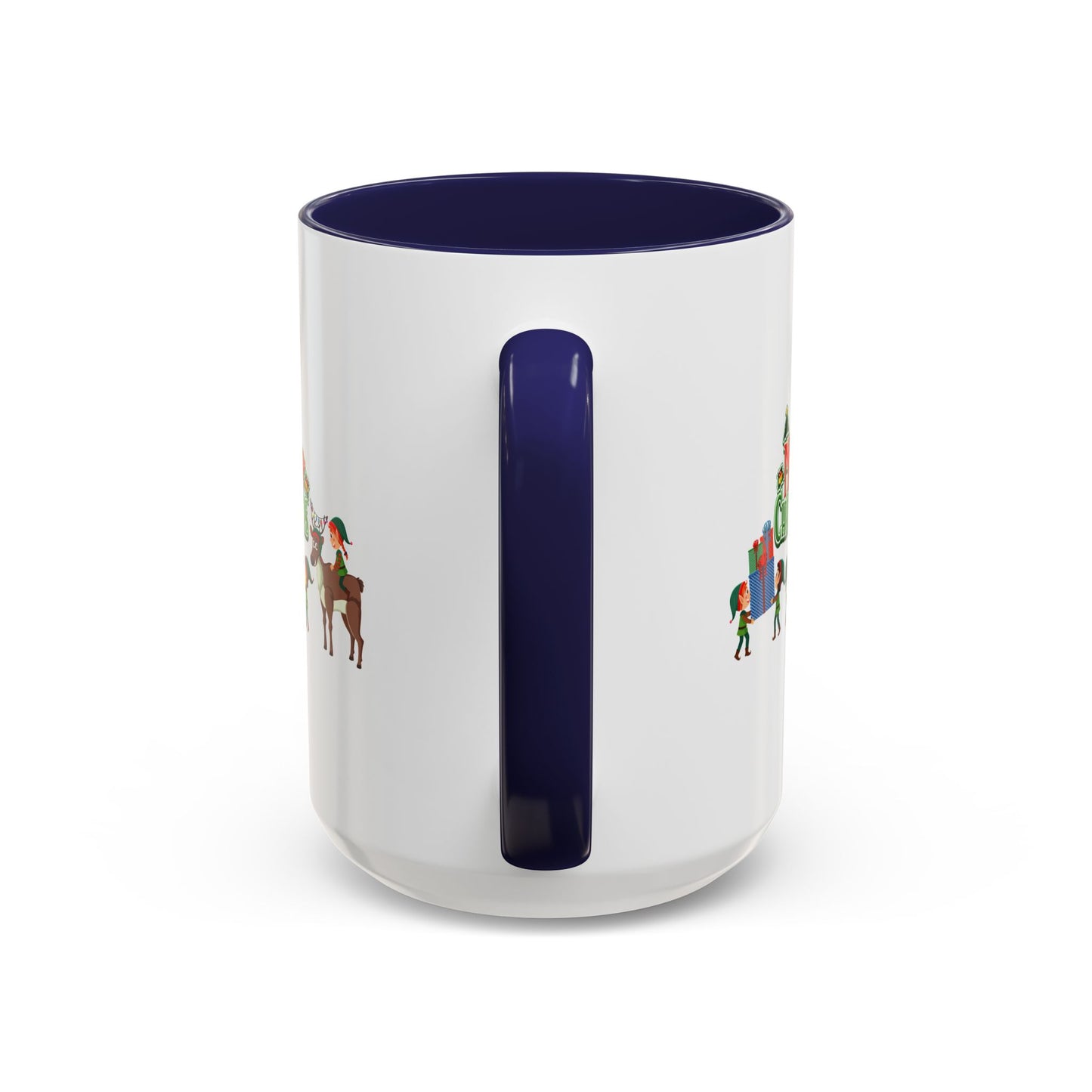 Accent Coffee Mug - Merry christmas and reindeer