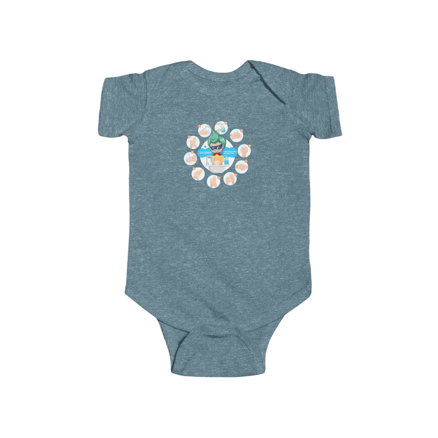 Infant Bodysuit - Super kiddo hand washing steps