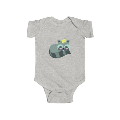 Infant Fine Jersey Bodysuit - Sleeping racoon Printify