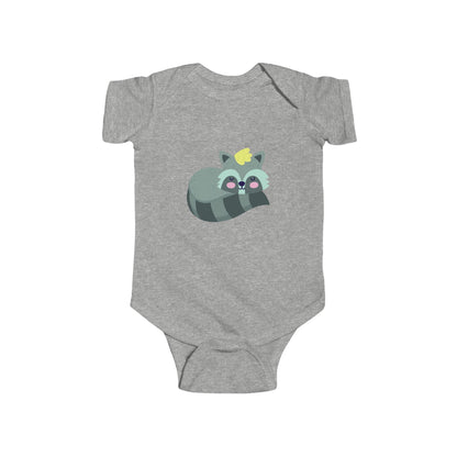 Infant Fine Jersey Bodysuit - Sleeping racoon Printify