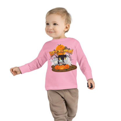 Toddler Long Sleeve Tee - Super kiddo with ghost - [[{"value":"Wonderwear Kid"}]]