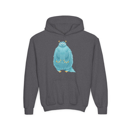 Youth Heavy Blend Hooded Sweatshirt - Blue monster Printify