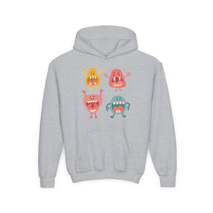 Youth Heavy Blend Hooded Sweatshirt -  Screaming monsters Printify