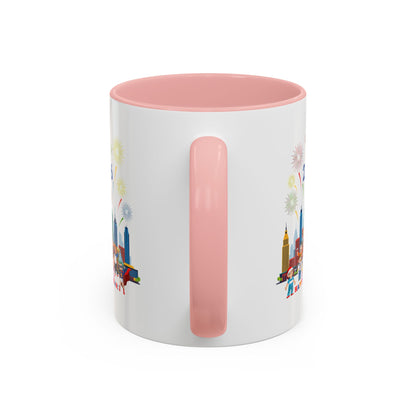 Accent Coffee Mug - Happy new year with fireworks - [[{"value":"Wonderwear Kid"}]]