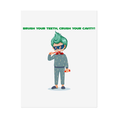 Rolled Posters - Super kiddo brushing teeth - [[{"value":"Wonderwear Kid"}]]