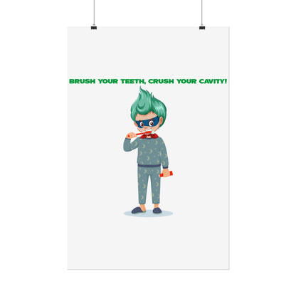 Rolled Posters - Super kiddo brushing teeth - [[{"value":"Wonderwear Kid"}]]