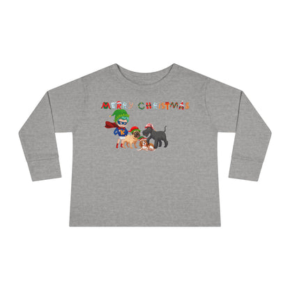 Toddler Long Sleeve Tee - Super kiddo woith pet friends - [[{"value":"Wonderwear Kid"}]]