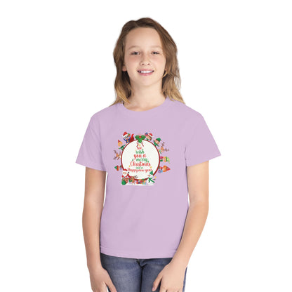 Youth Midweight Tee - We wish you a merry Christmas - [[{"value":"Wonderwear Kid"}]]