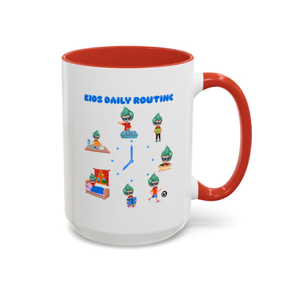 Accent Coffee Mug - Super kiddo daily routine - [[{"value":"Wonderwear Kid"}]]