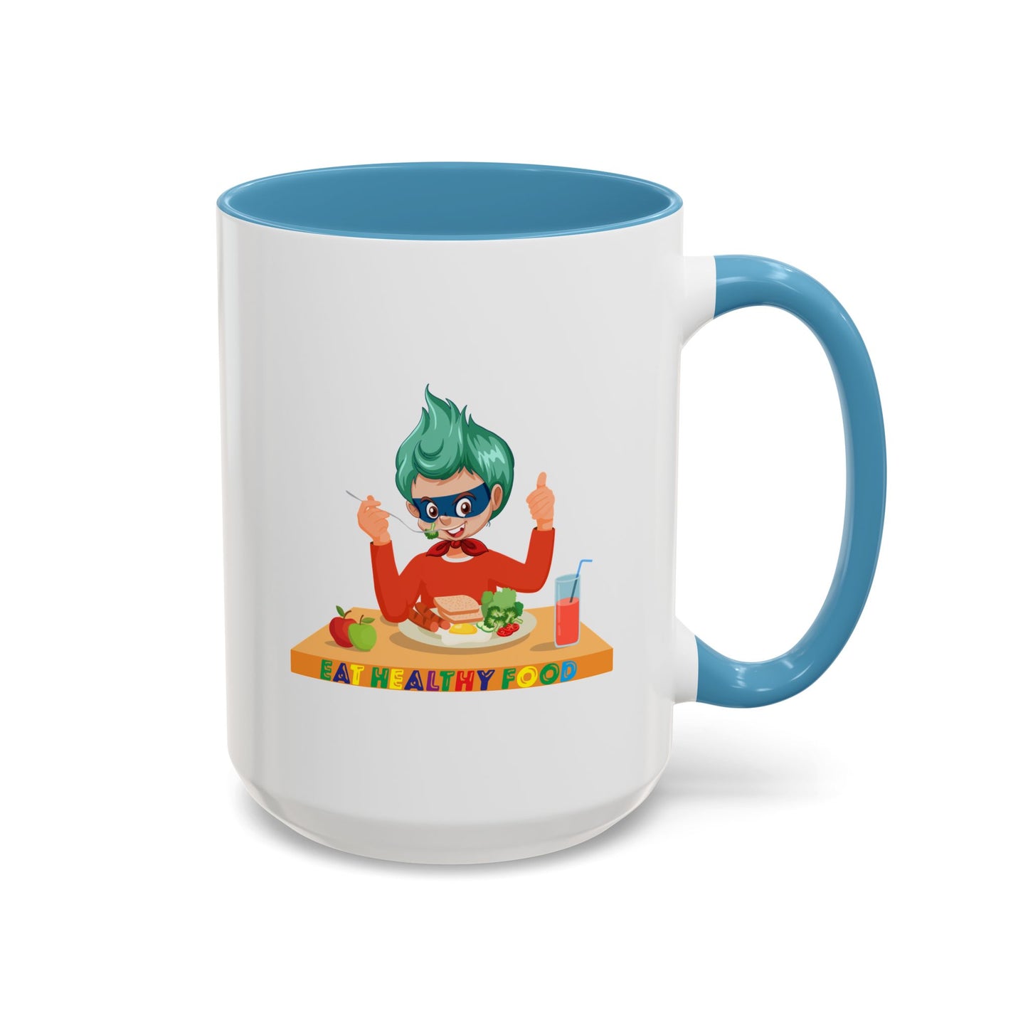 Accent Coffee Mug - Super kiddo eating healthy breafast
