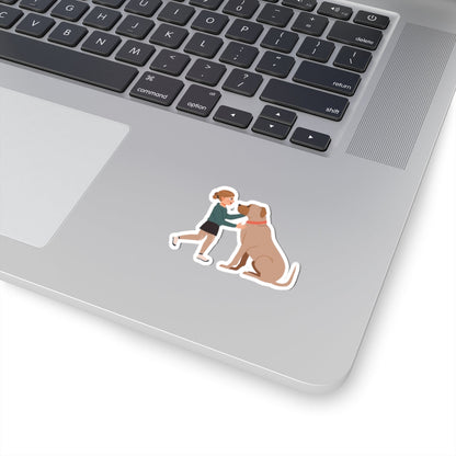 Kiss-Cut Stickers - Girl and dog Printify