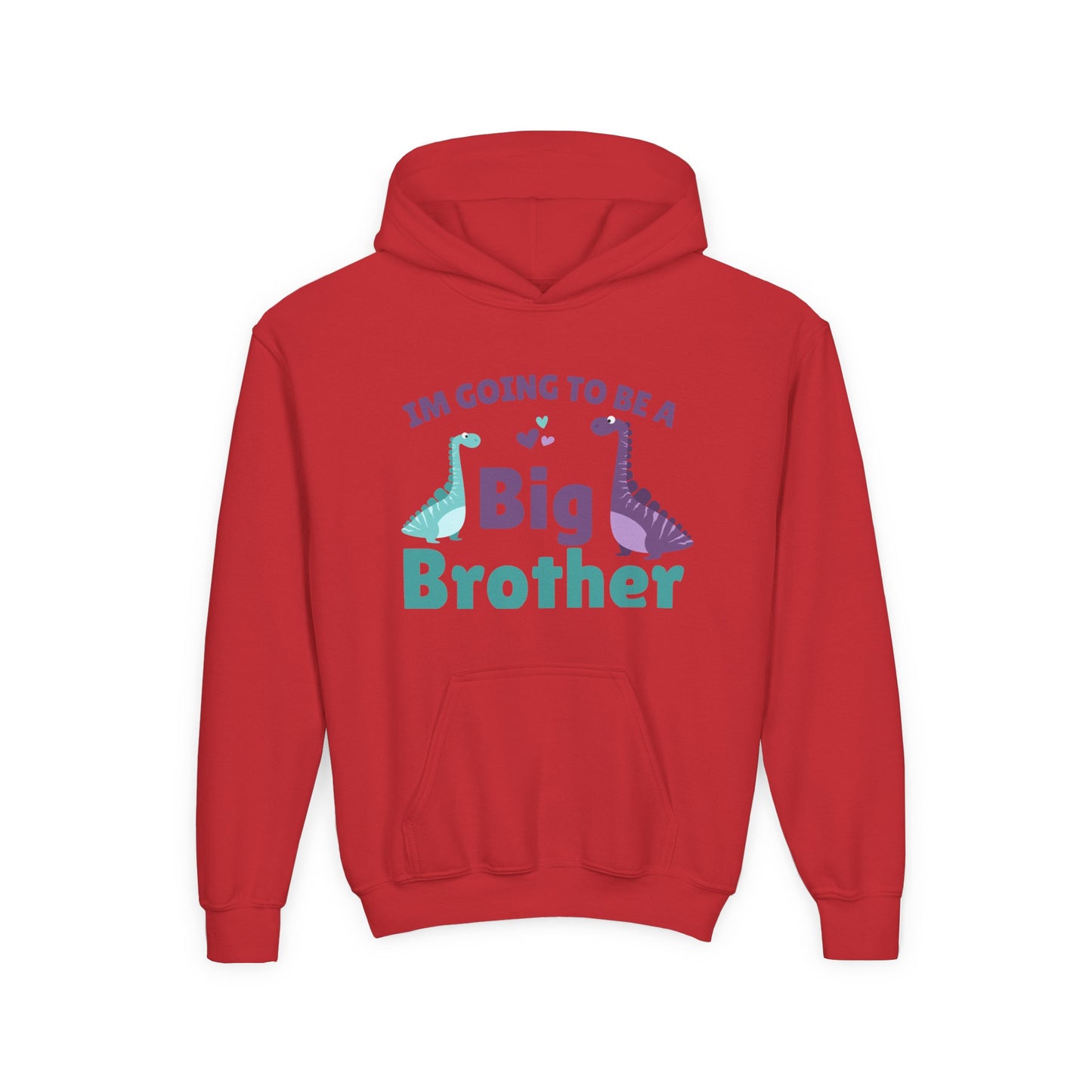 Youth Heavy Blend Hooded Sweatshirt - Big Brother Dinosaur