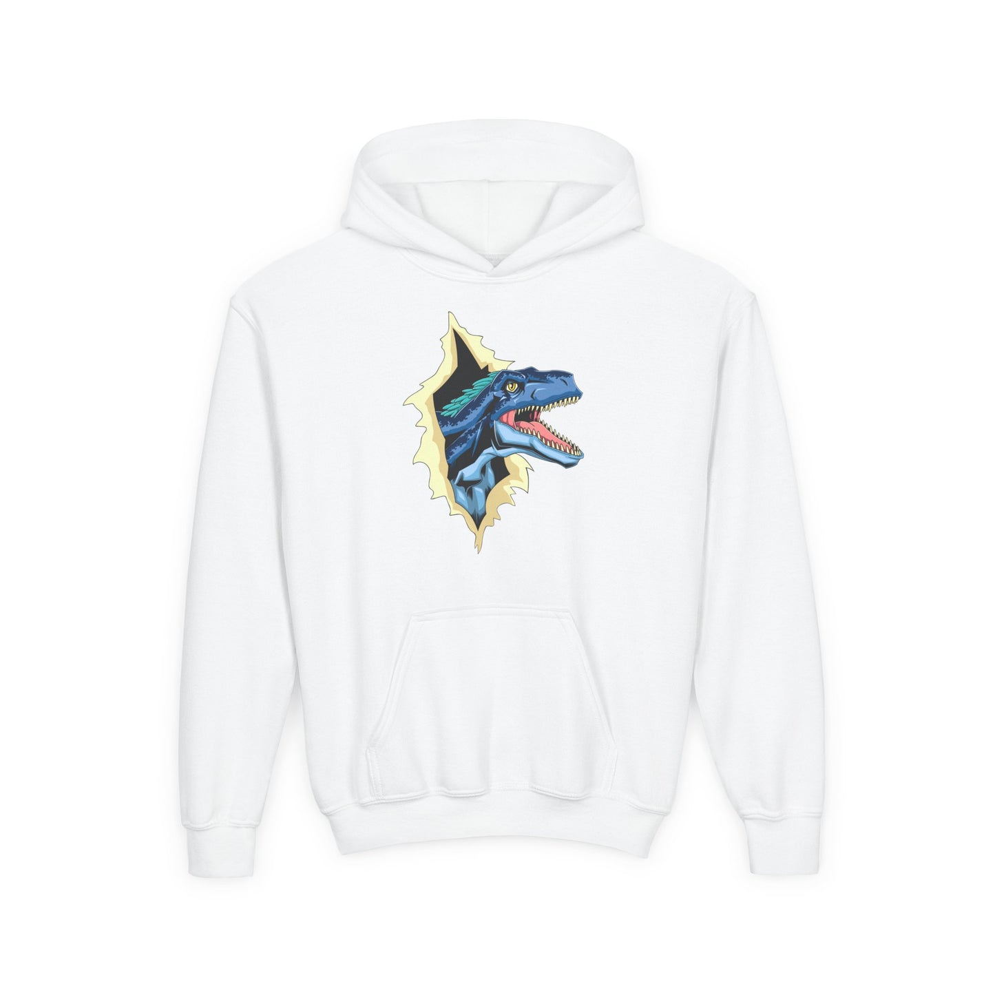 Youth Heavy Blend Hooded Sweatshirt -  Utah raptor dinosaur