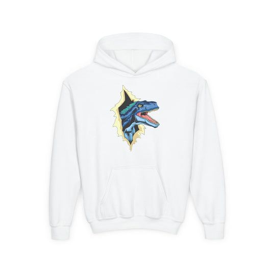 Youth Heavy Blend Hooded Sweatshirt -  Utah raptor dinosaur