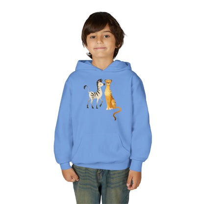 Youth Heavy Blend Hooded Sweatshirt - The Zebra and Tiger Printify