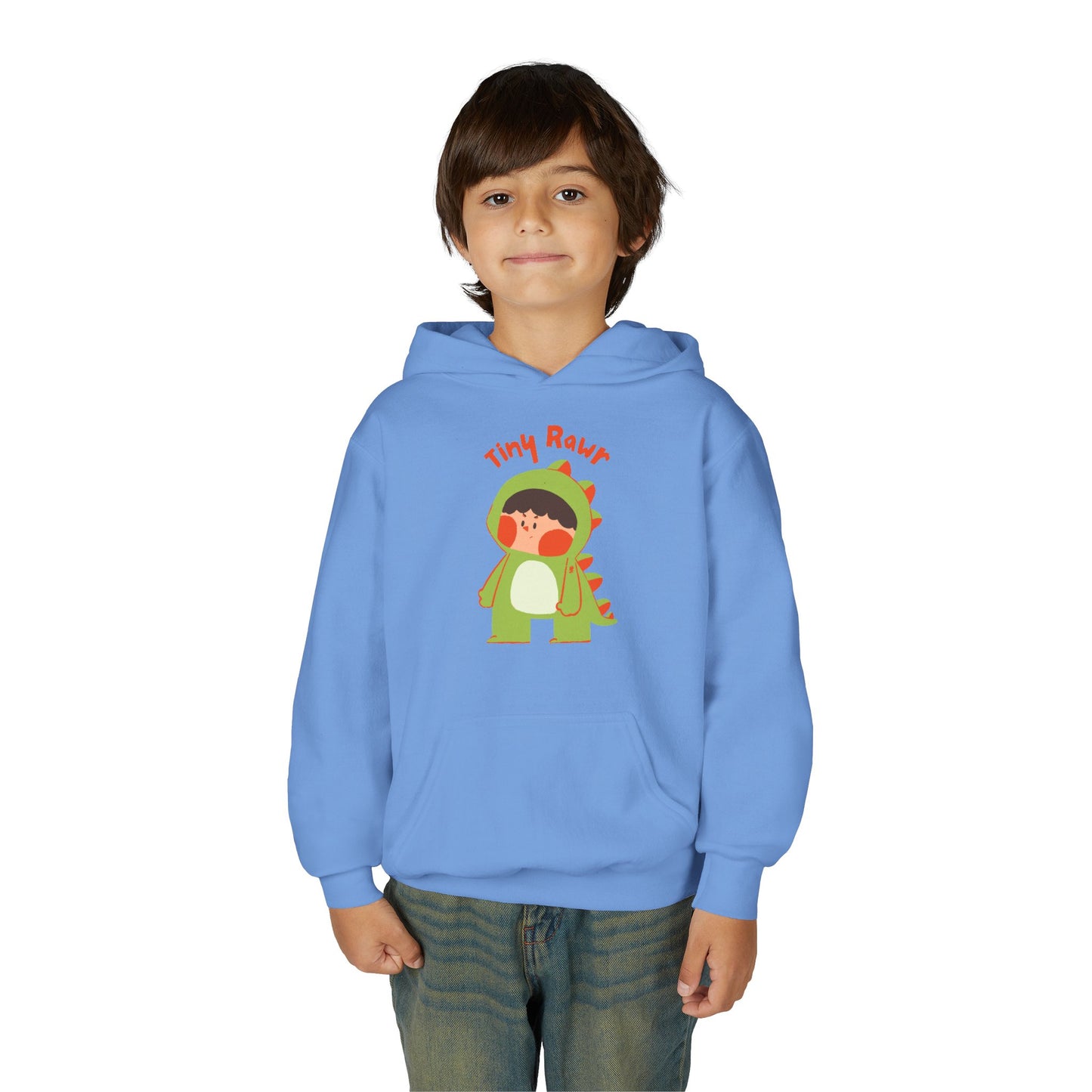 Youth Heavy Blend Hooded Sweatshirt - Tiny Raur, Cute Dino