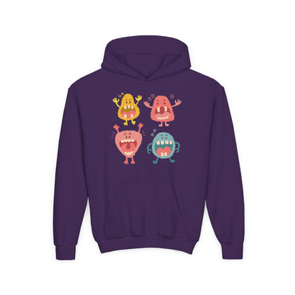 Youth Heavy Blend Hooded Sweatshirt -  Screaming monsters Printify