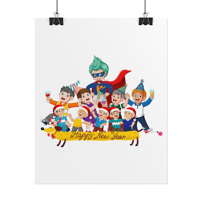 Rolled Posters - Happy new year with friends - [[{"value":"Wonderwear Kid"}]]