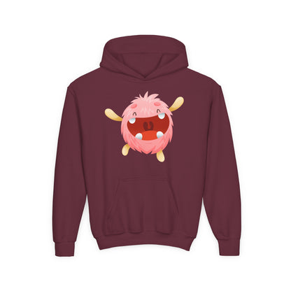 Youth Heavy Blend Hooded Sweatshirt - Baby pink monster Printify