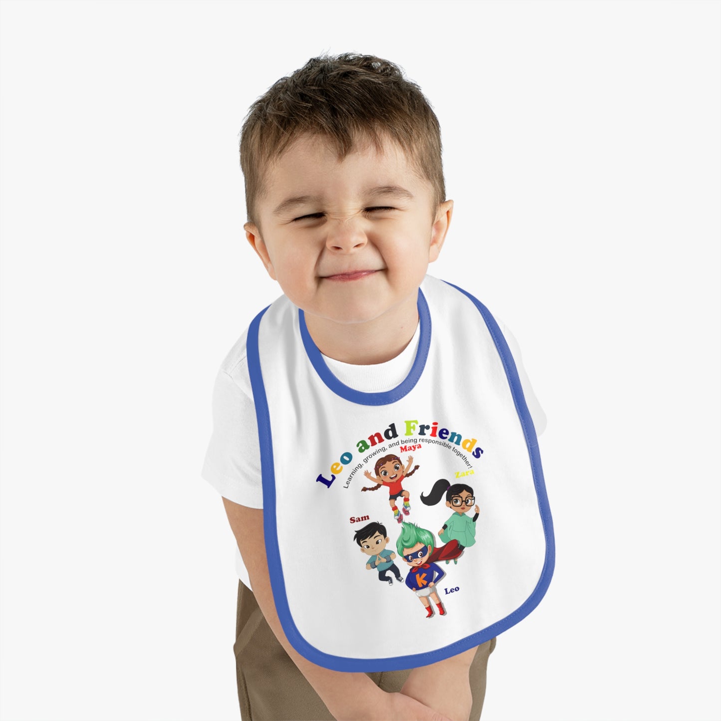 Baby Bib - Leo & Friends - Learning and growing