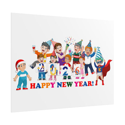 Rolled Posters - Happy new year from super kiddo - [[{"value":"Wonderwear Kid"}]]