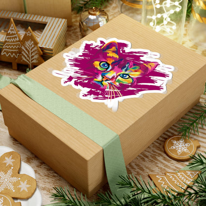 Kiss-Cut Stickers - Colorful Cat Printify