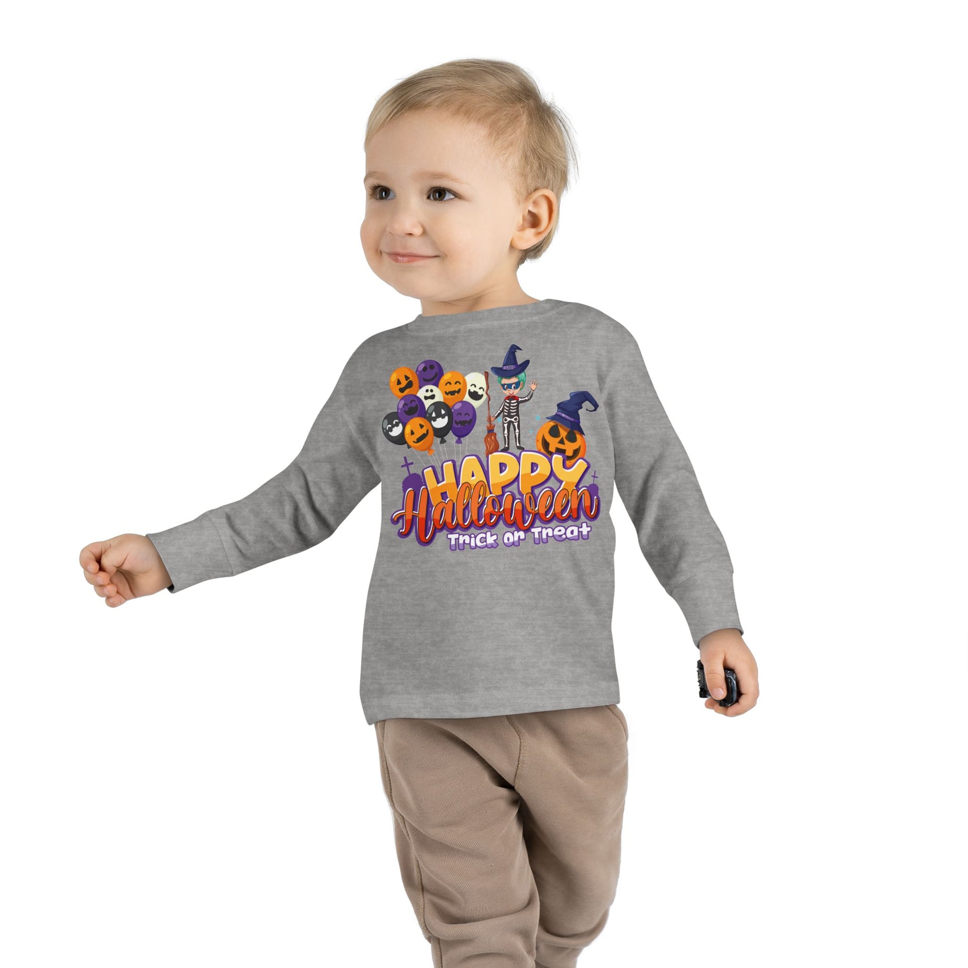 Toddler Long Sleeve Tee - Happy halloween trick or treat - [[{"value":"Wonderwear Kid"}]]