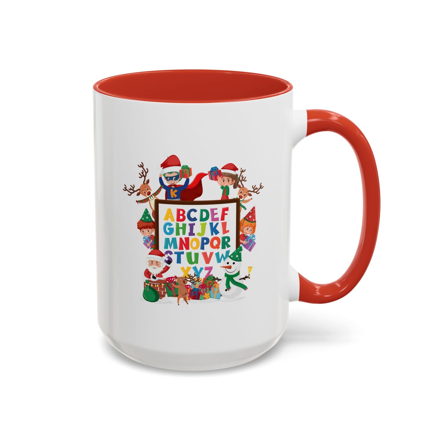 Accent Coffee Mug - Christmas alphabet with super kiddo