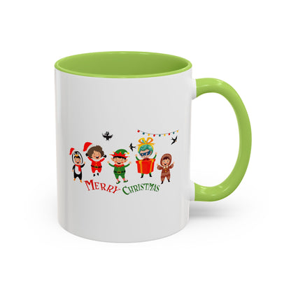 Accent Coffee Mug - Merry christmas by super kiddo and friends - [[{"value":"Wonderwear Kid"}]]