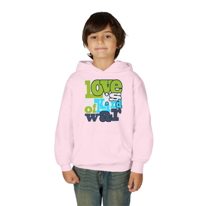Youth Heavy Blend Hooded Sweatshirt - Love is Kind of War Printify