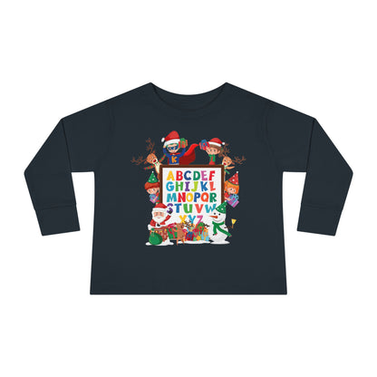 Toddler Long Sleeve Tee - Christmas alphabet with super kiddo - [[{"value":"Wonderwear Kid"}]]