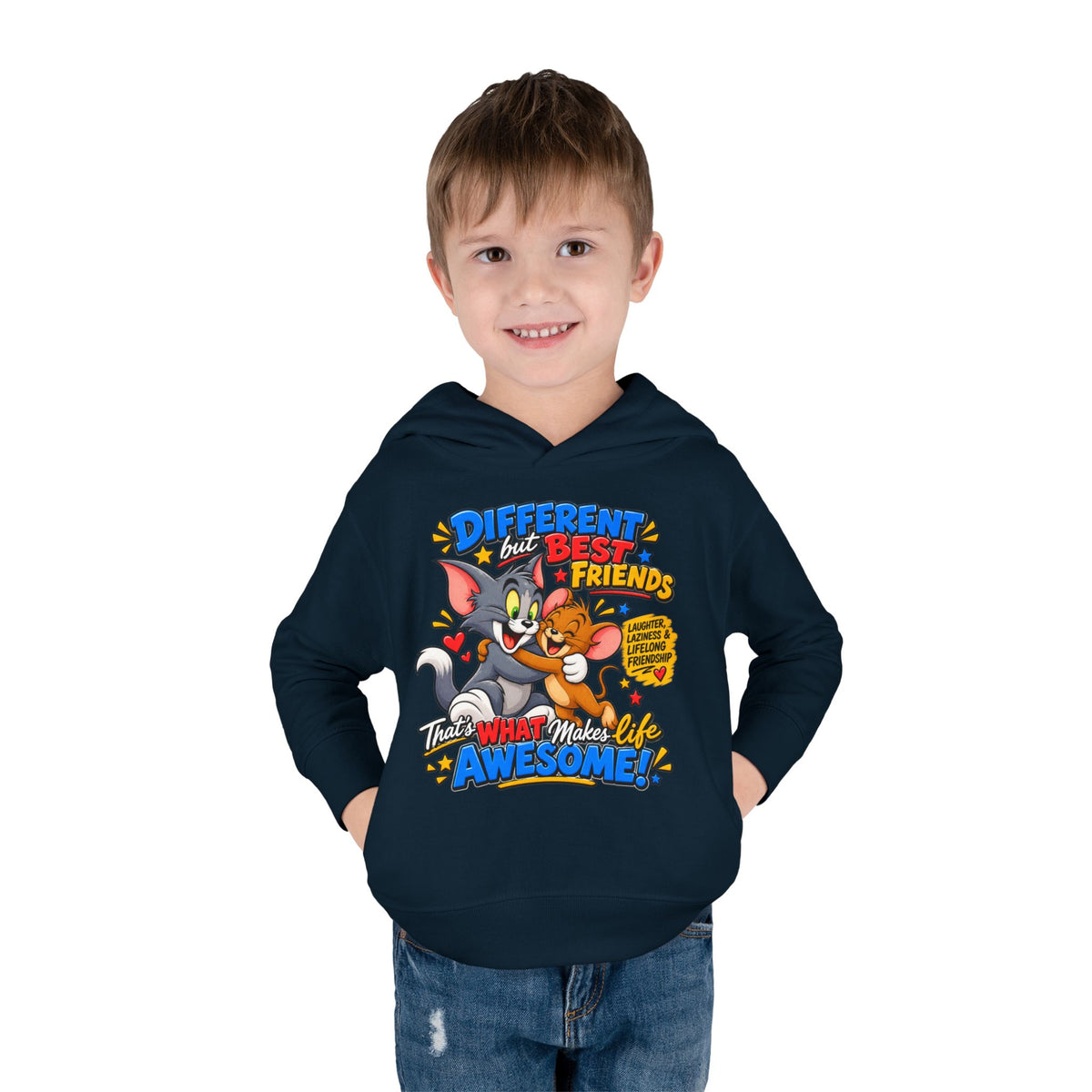 Toddler Hoodie — Tom and Jerry - Different, Best Friends