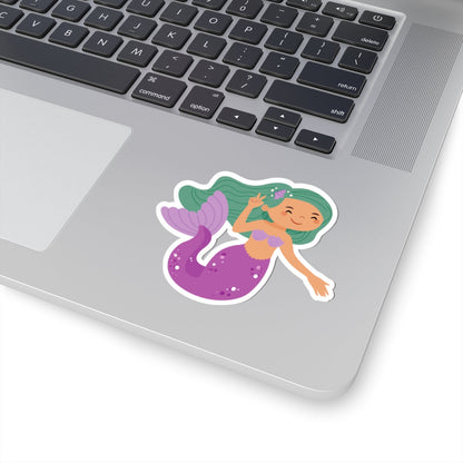 Kiss-Cut Stickers - mermaid purple  tail Printify