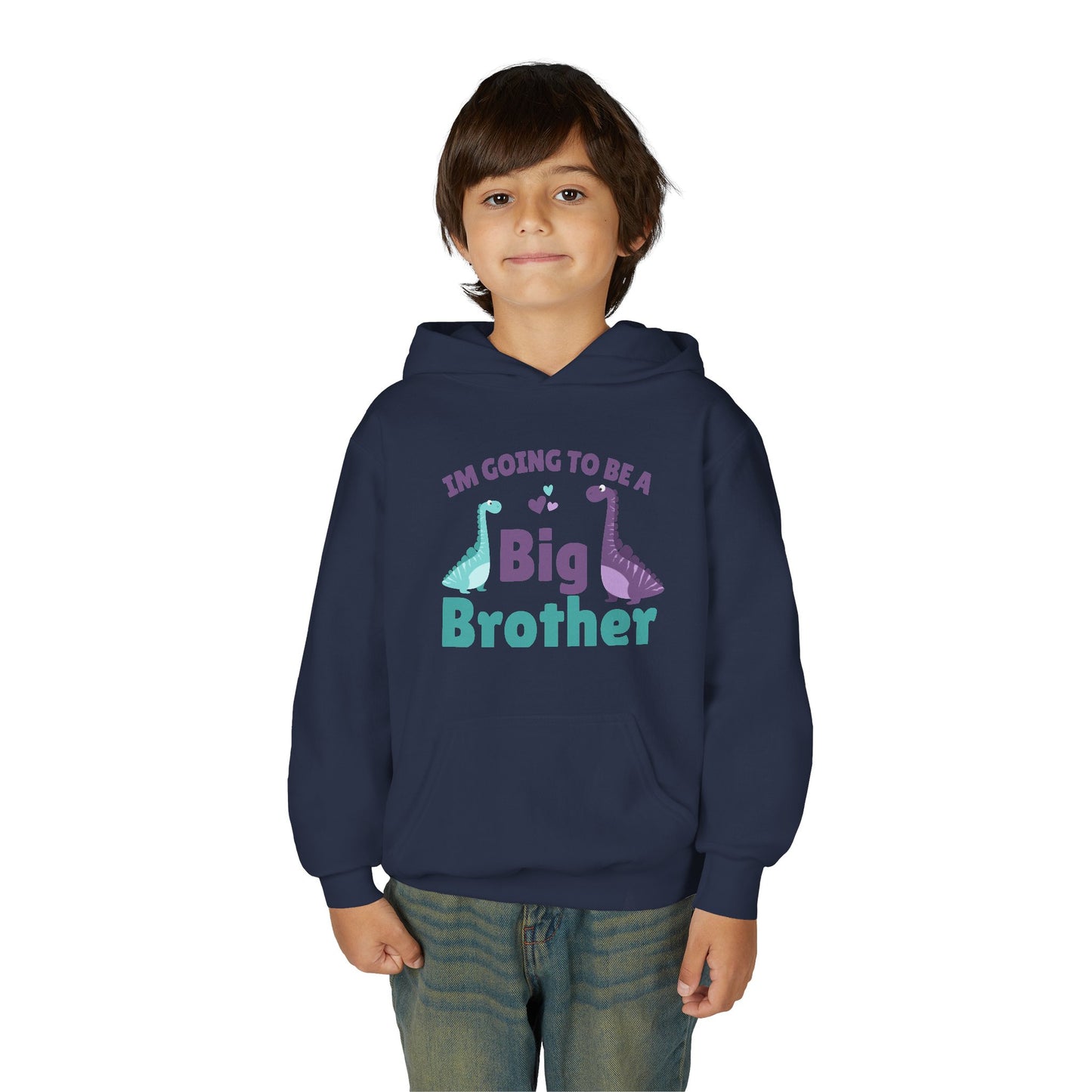 Youth Heavy Blend Hooded Sweatshirt - Big Brother Dinosaur