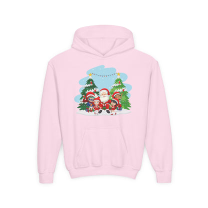 Youth Heavy Blend Hooded Sweatshirt - Super kiddo with santa claus - [[{"value":"Wonderwear Kid"}]]